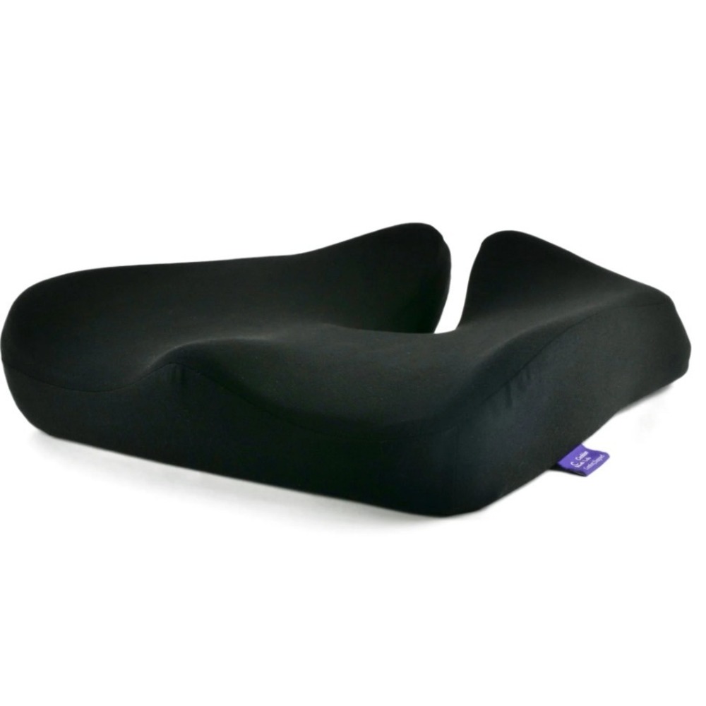 Cushion Lab Ergonomic Seat Cushion Black Memory Foam Orthopedic Office Chair Pad